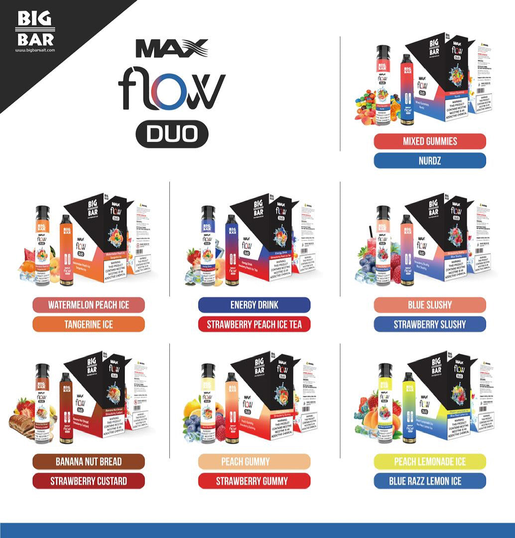 Big Bar MAX FLOW DUO 4000 PUFFS E-juice Enterprise Wholesale Inc Big Bar MAX FLOW DUO 4000 PUFFS E-juice Enterprise Wholesale Inc