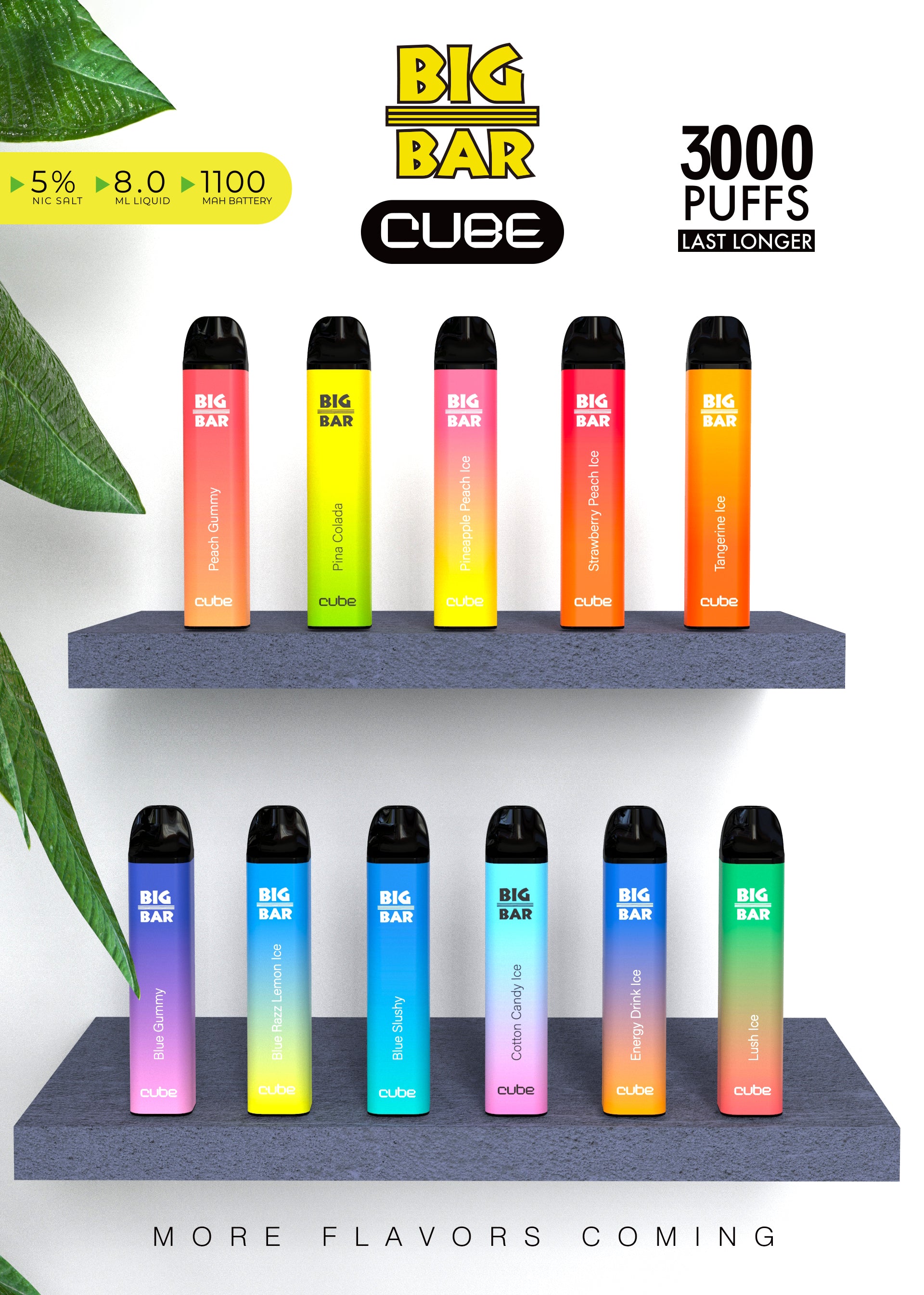 Big Bar Cube (3000 Puffs) E-juice Enterprise Wholesale Inc Big Bar Cube (3000 Puffs) E-juice Enterprise Wholesale Inc