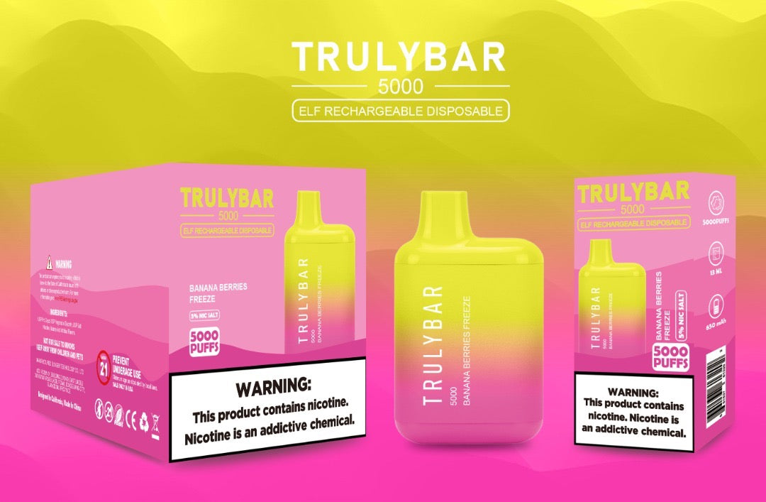 Trulybar 5000 Elf Rechargeable (5000 Puffs) E-juice Enterprise Wholesale Inc Trulybar 5000 Elf Rechargeable (5000 Puffs) E-juice Enterprise Wholesale Inc