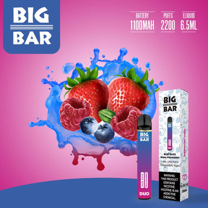 big vapes with juice Big Bar DUO 2200 PUFFS – E-juice Enterprise Wholesale Inc