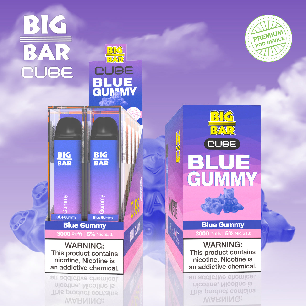 Big Bar Cube (3000 Puffs) E-juice Enterprise Wholesale Inc Big Bar Cube (3000 Puffs) E-juice Enterprise Wholesale Inc